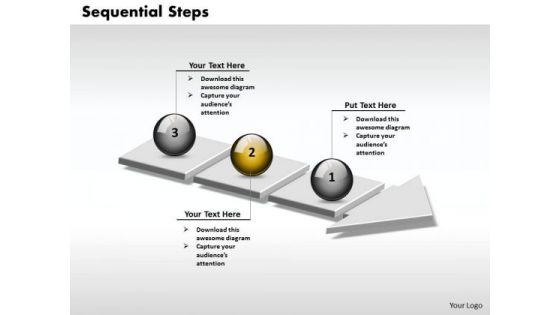 Ppt 3d Arrow Representing Sequential Steps PowerPoint Templates