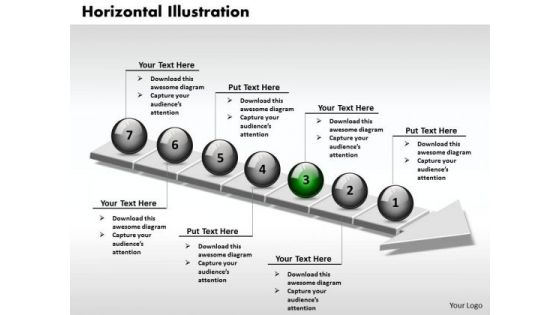 Ppt 3d Balanced Illustration Through Arrow 7 Phase Diagram PowerPoint Templates