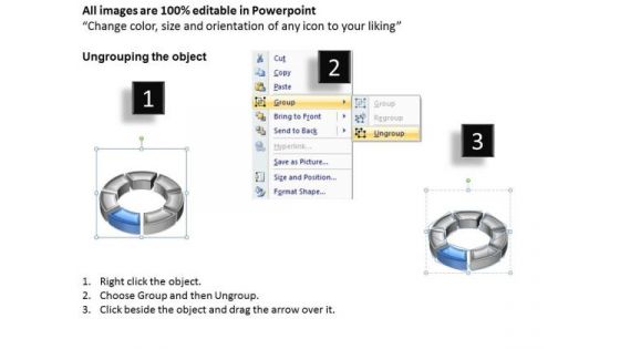 Ppt 3d Blue Animated Multicolor Circular Process PowerPoint Templates