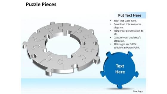 Ppt 3d Circular Interconnected Puzzle Pieces Business PowerPoint Templates
