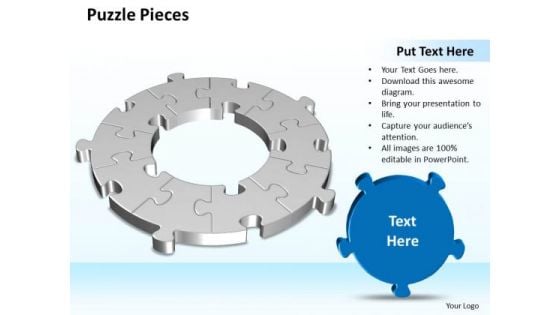 Ppt 3d Circular Interconnected Puzzle Pieces Business PowerPoint Templates