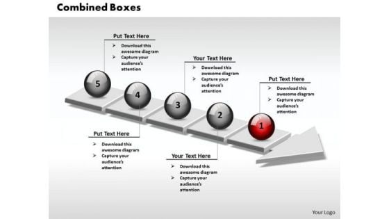 Ppt 3d Combined Circular Align Text Boxes PowerPoint 2010 On Arrows 5 Stages Templates