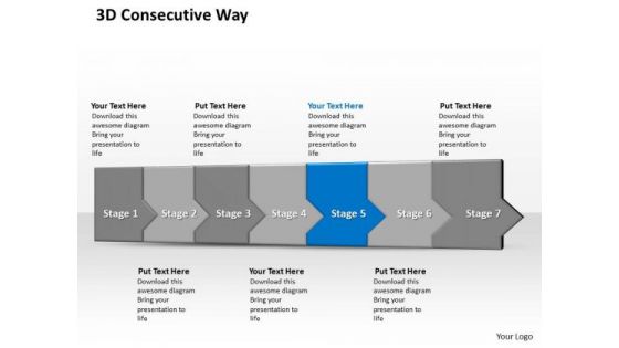 Ppt 3d Consecutive Demonstration To Block Banking Losses Seven Steps PowerPoint Templates