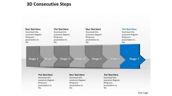 Ppt 3d Consecutive Demonstration To Freeze Banking Losses Seven Steps PowerPoint Templates