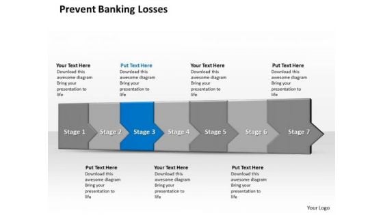 Ppt 3d Consecutive Demonstration To Prevent Banking Losses Seven Steps Stage PowerPoint Templates