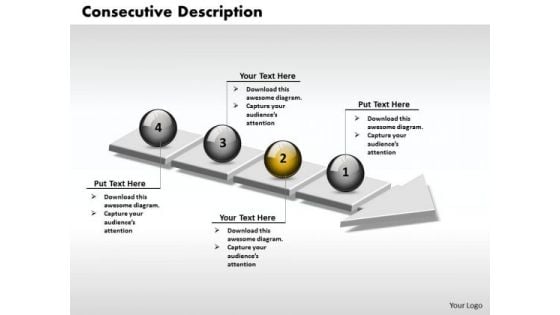 Ppt 3d Consecutive Description Using Arrow Of 4 Power Point Stage PowerPoint Templates