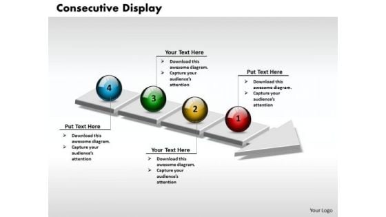 Ppt 3d Consecutive Display Using Arrow Of 4 Phase Diagram PowerPoint Templates