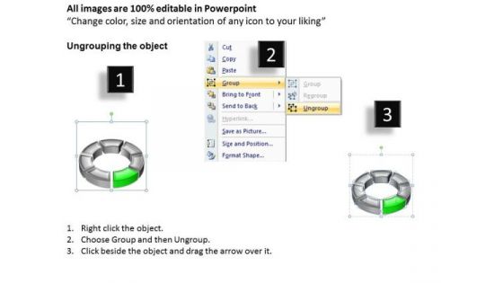 Ppt 3d Green Animated Multicolor Circular Process PowerPoint Templates