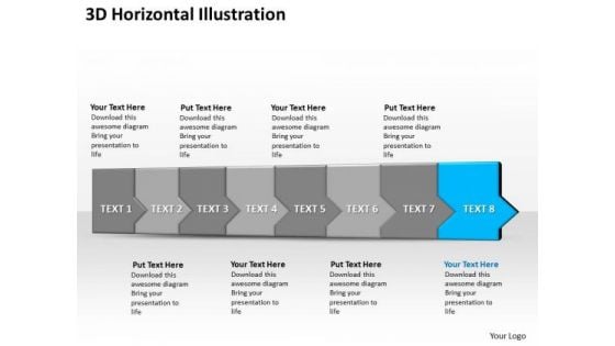 Ppt 3d Horizontal Illustration To Cut Off Business Losses Eight Steps PowerPoint Templates