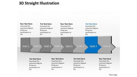 Ppt 3d Horizontal Illustration To Defend Marketing Losses Eight Steps PowerPoint Templates