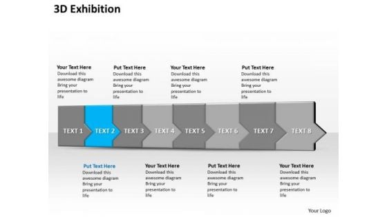 Ppt 3d Horizontal Illustration To Halt Marketing Losses Eight Step PowerPoint Templates