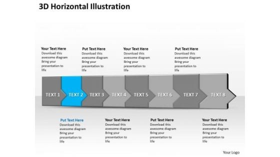 Ppt 3d Horizontal Illustration To Prevent Business Losses Eight Steps PowerPoint Templates