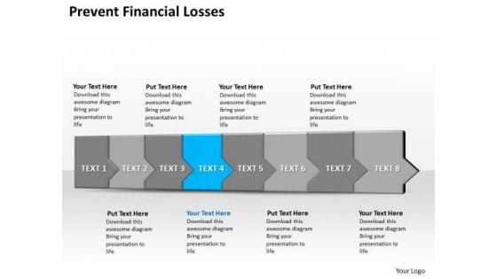 Ppt 3d Horizontal Illustration To Prevent Finanncial Losses Eight Steps PowerPoint Templates