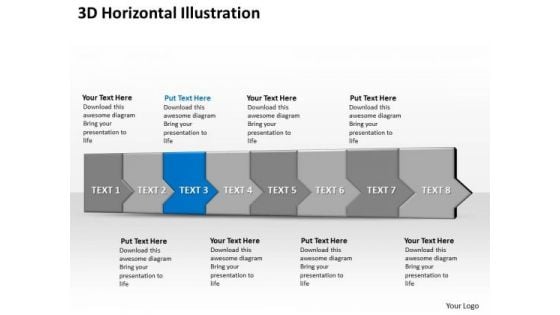 Ppt 3d Horizontal Illustration To Prevent Monetary Losses Eight Steps PowerPoint Templates