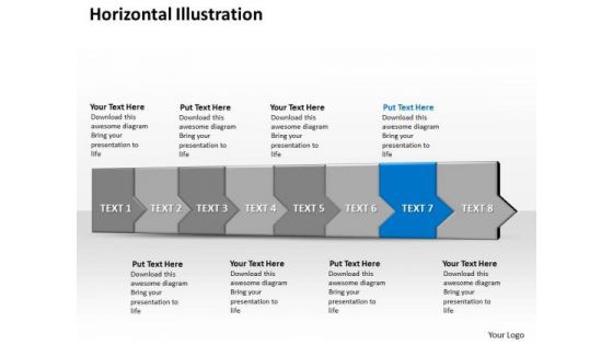 Ppt 3d Horizontal Illustration To Restrain Marketing Losses Eight Steps PowerPoint Templates