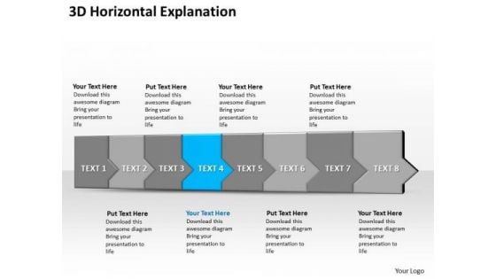 Ppt 3d Horizontal Illustration To Slow Down Marketing Losses Eight Steps PowerPoint Templates