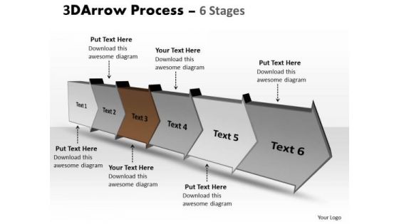 Ppt 3d Illustration Of Six Step Arrow Procedure Industry Plan PowerPoint 4 Image