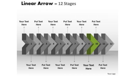 Ppt 3d Illustration Of Straightaway Arrow Flow Diagram 11 Design