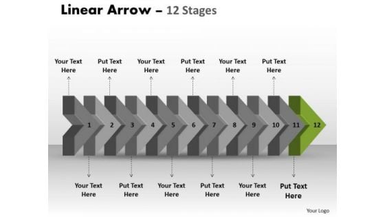 Ppt 3d Illustration Of Straightaway Arrow Flow Swim Lane Diagram PowerPoint Template 13 Image