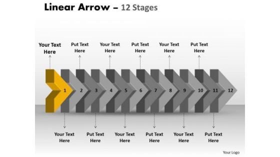 Ppt 3d Illustration Of Straightaway Arrow Flow Swim Lane Diagram PowerPoint Template 2 Image