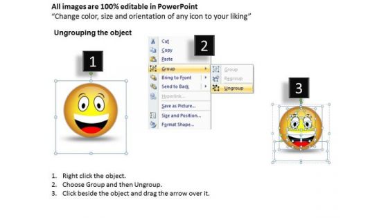 Ppt 3d Illustration Of Surprised Emoticon Picture Business PowerPoint Templates