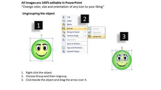 Ppt 3d Illustration Of Surprised Emoticon Picture PowerPoint Templates