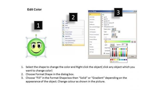 Ppt 3d Illustration Of Surprised Emoticon Picture PowerPoint Templates