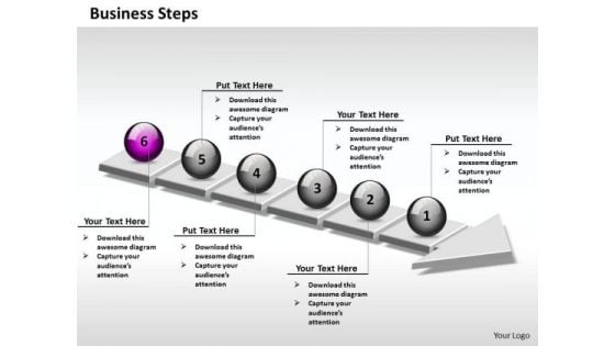 Ppt 3d Linear Abstraction Of Business Steps 6 Power Point Stage PowerPoint Templates
