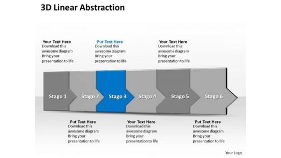 Ppt 3d Linear Abstraction To Cut Off Business Losses Six Steps PowerPoint Templates