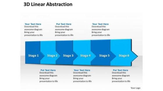 Ppt 3d Linear Abstraction To Impede Business Losses Six Step PowerPoint Templates