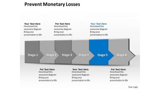 Ppt 3d Linear Abstraction To Prevent Monetray Losses Six Steps PowerPoint Templates