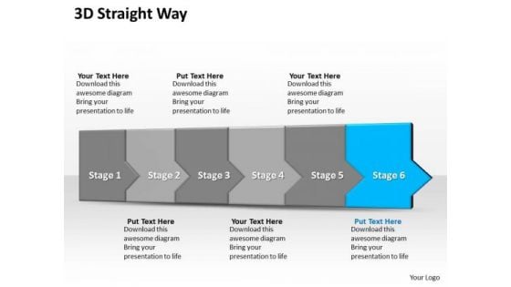 Ppt 3d Linear Abstraction To Put Stop Business Losses Six Steps PowerPoint Templates