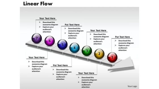 Ppt 3d Linear Flow Arrow 7 Phase Diagram PowerPoint Templates