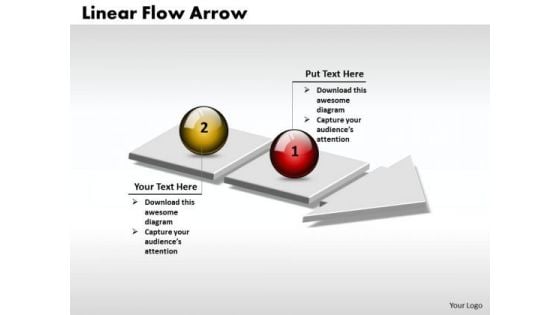 Ppt 3d Linear Flow Arrow Business 2 Stages PowerPoint Templates