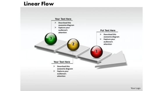 Ppt 3d Linear Flow Arrow State Diagram PowerPoint Templates