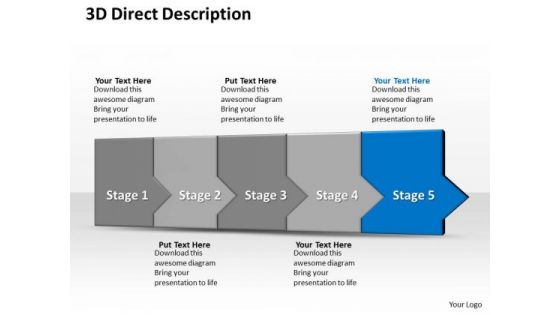 Ppt 3d Straight Description To Cut Off Business Losses Five Steps PowerPoint Templates