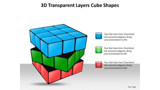 Ppt 3d Transparent And Colorful PowerPoint Presentations Layers Of Cube Templates