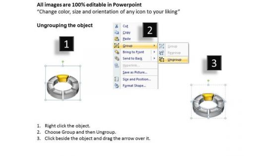 Ppt 3d Yellow Animated Multicolor Circular Process PowerPoint Templates