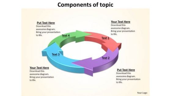 Ppt 4 Components Of Topic Presentation PowerPoint Slide Text 2007 Templates