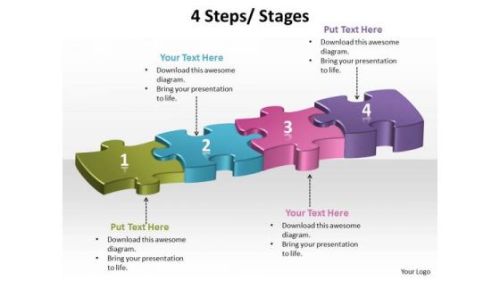 Ppt 4 Interconnected Steps Of Forging Process PowerPoint Slides Using Puzzles Templates