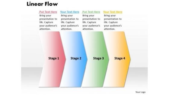 Ppt 4 Phase Diagram Linear Process Flow PowerPoint Template Templates