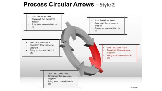 Ppt 5 Step Process Flow Cycle Diagram PowerPoint Slides