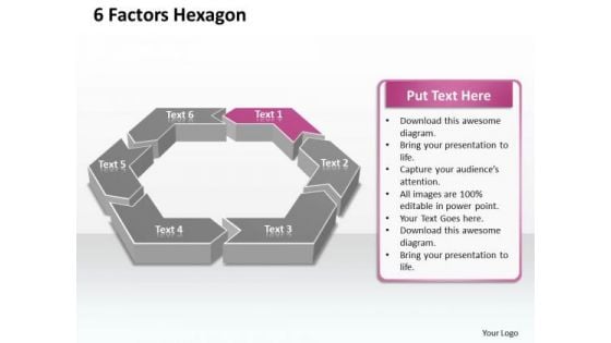 Ppt 6 Aspects Hexagon Editable Layouts PowerPoint 2010 Templates