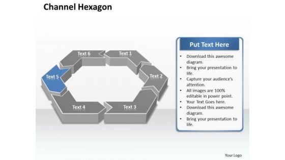 Ppt 6 Channel Hexagon Angles Editable Layouts PowerPoint Free 2010 Templates