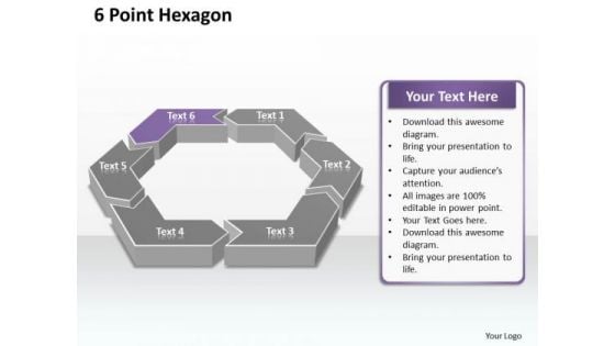 Ppt 6 Point Hexagon Editable Presentation PowerPoint Slide Text 2003 Templates