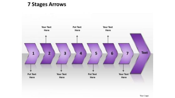 Ppt 7 Linear Curved Arrows PowerPoint 2010 Placed Sequentially Templates