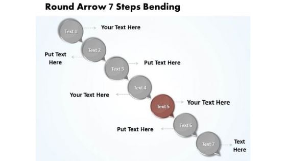 Ppt 7 State Diagram Descending Arrow Process Business PowerPoint Templates