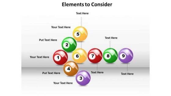 Ppt 9 Elements Forming A Techno Layouts PowerPoint Free Arrow Templates