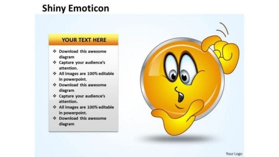 Ppt A Shiney Emoticon Thinking Face Business Strategy PowerPoint Templates