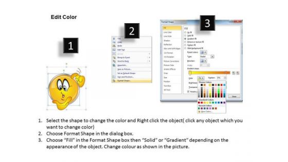 Ppt A Shiney Emoticon Thinking Face Business Strategy PowerPoint Templates